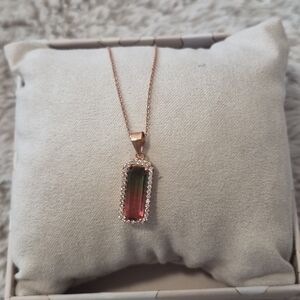 Rose Gold Multicolor Pendant Necklace